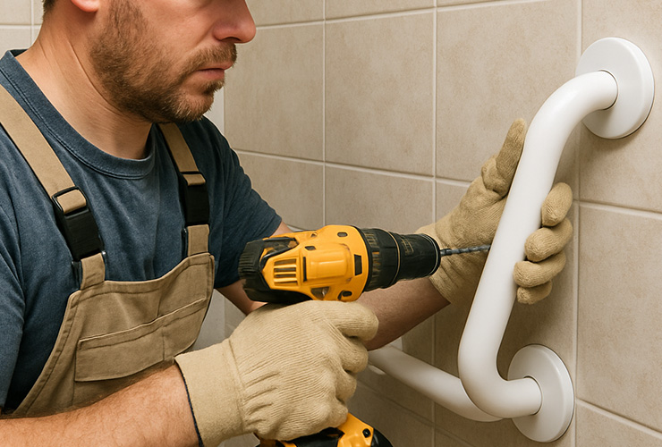 Install Disabled Bathroom Handrails Safely