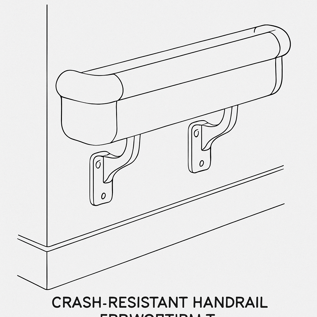 Hospital Crash-Resistant Handrail Standard CAD Drawings