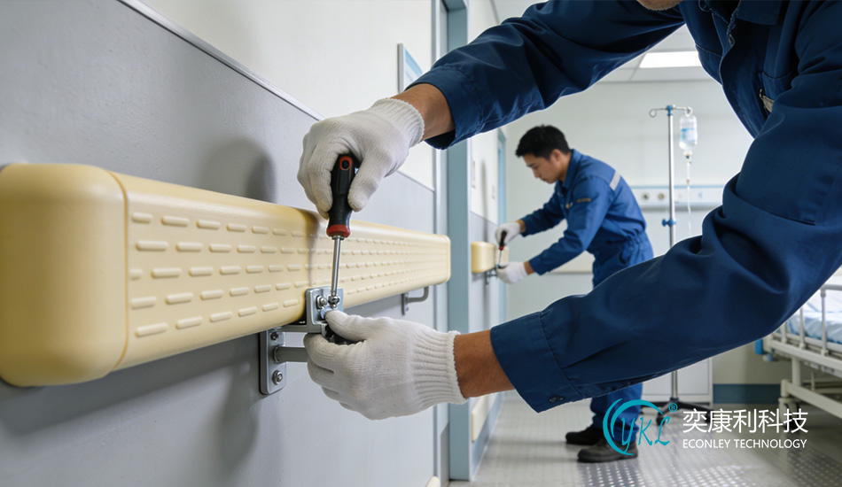 Hospital Crash Handrail Installation Process Video