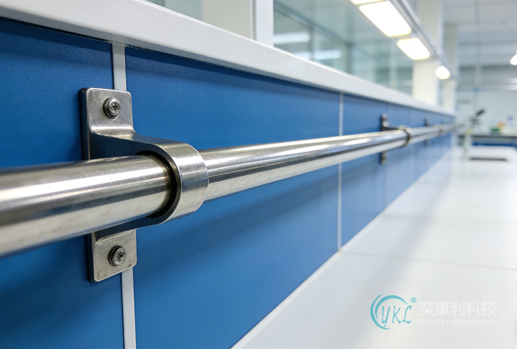 Laboratory Corrosion-Resistant Wall Panel Handrail Safeguarding Chemical Lab Environments